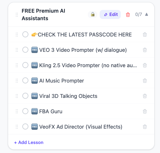 Six free AI creator assistants included with ACS